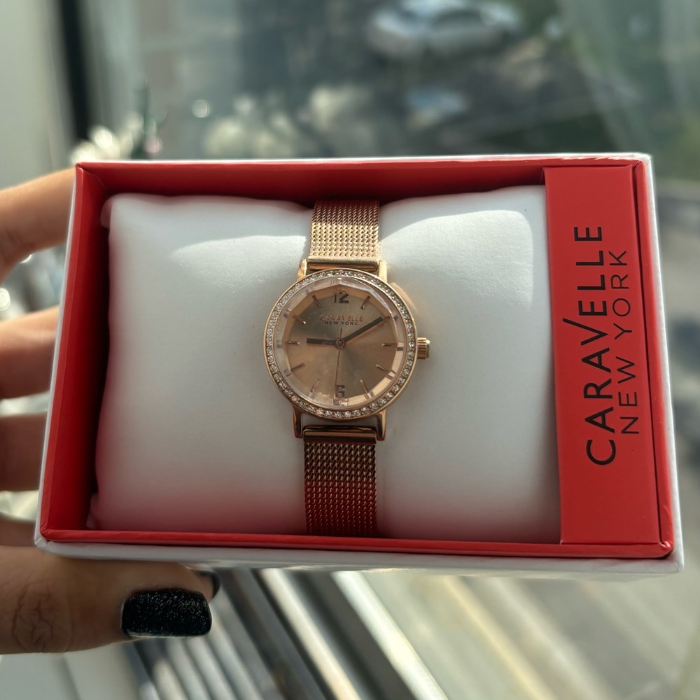 NWT CARAVELLE Women’s Rose Gold Watch